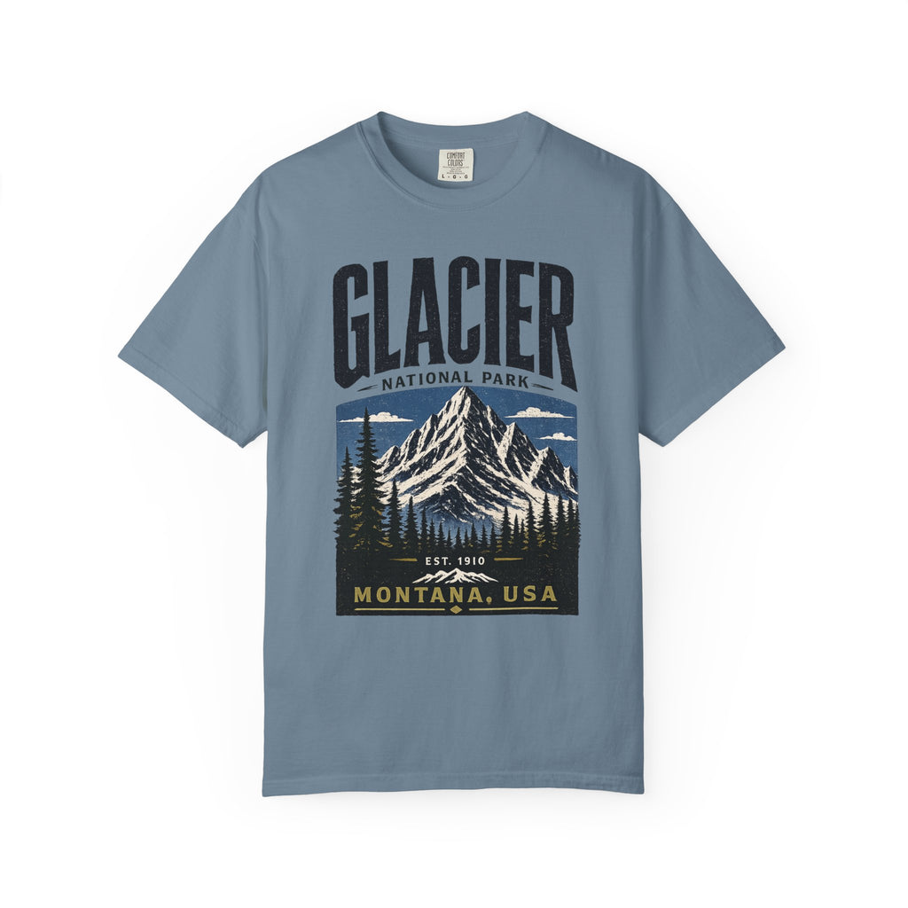 Glacier National Park Montana Mountain Scenic Graphic T-Shirt