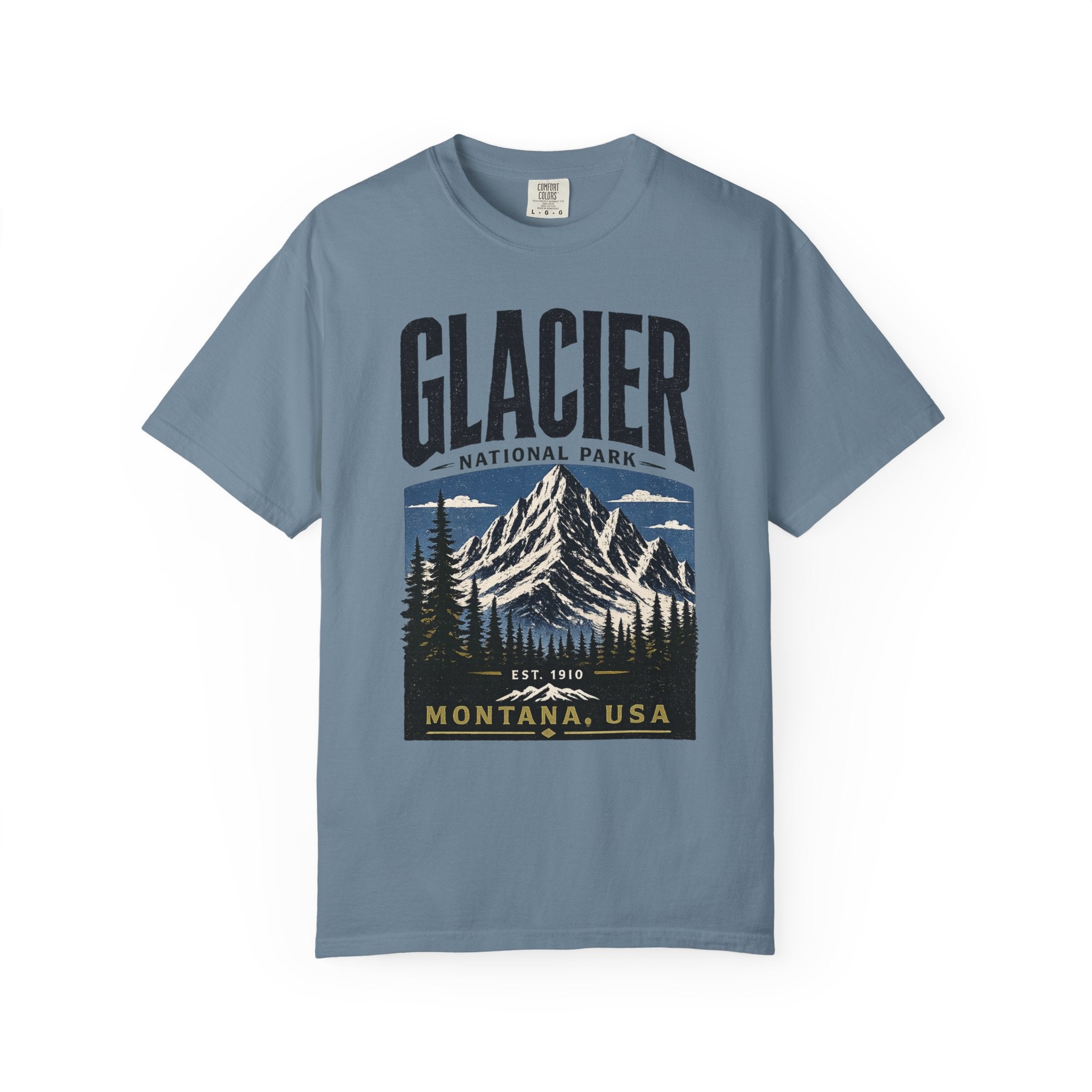 Glacier National Park Montana Mountain Scenic Graphic T-Shirt