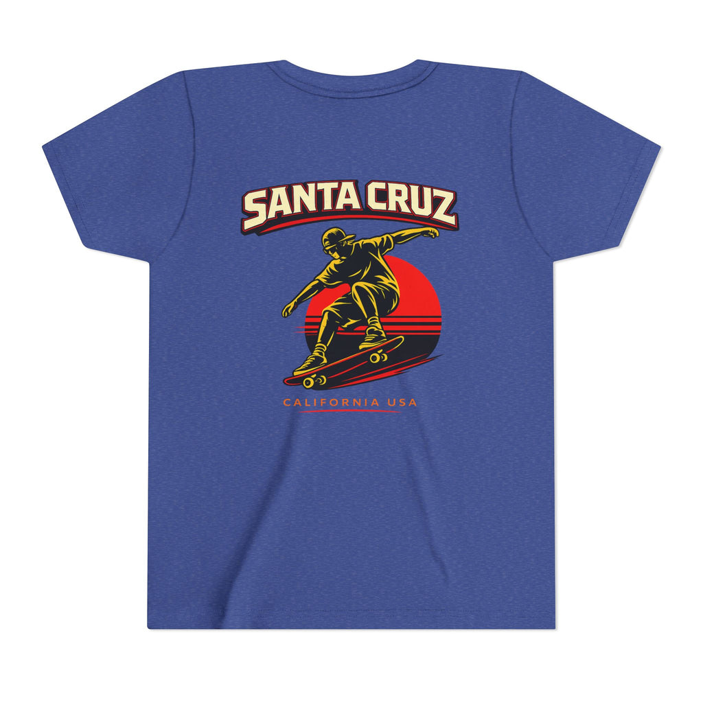 Youth Skateboard T-Shirt - 'Santa Cruz California USA' Retro Sunset Tee