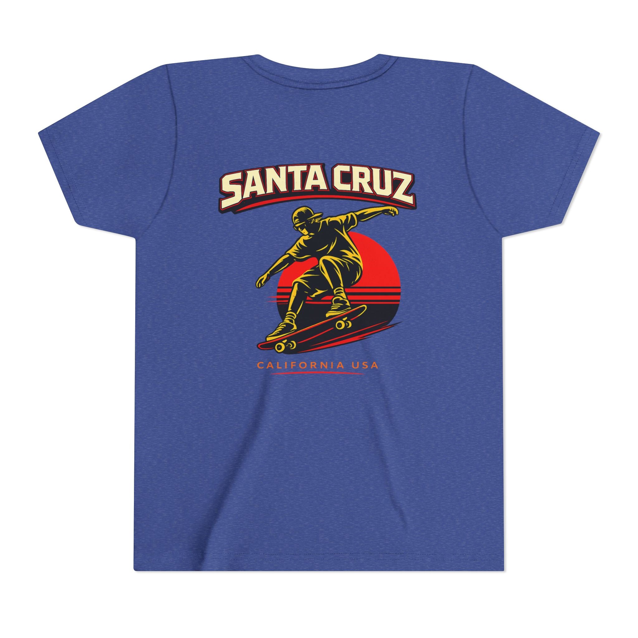 Youth Skateboard T-Shirt - 'Santa Cruz California USA' Retro Sunset Tee