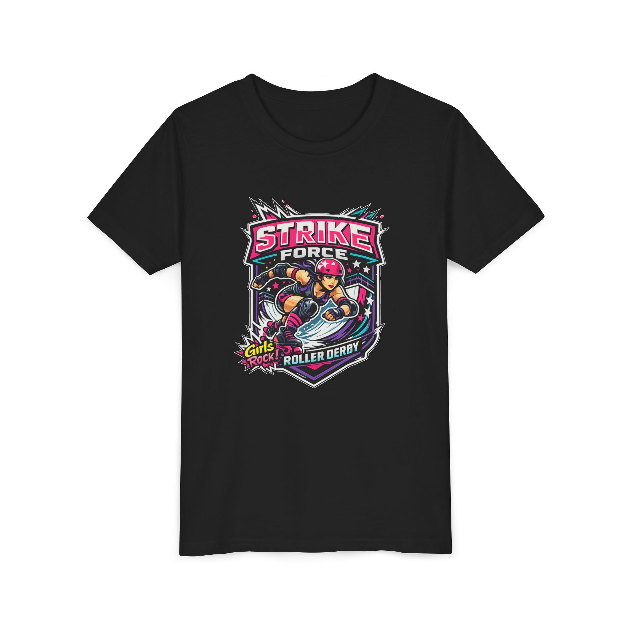 Strike Force Roller Derby Youth Tee — Kids' Roller Derby Graphic Shirt