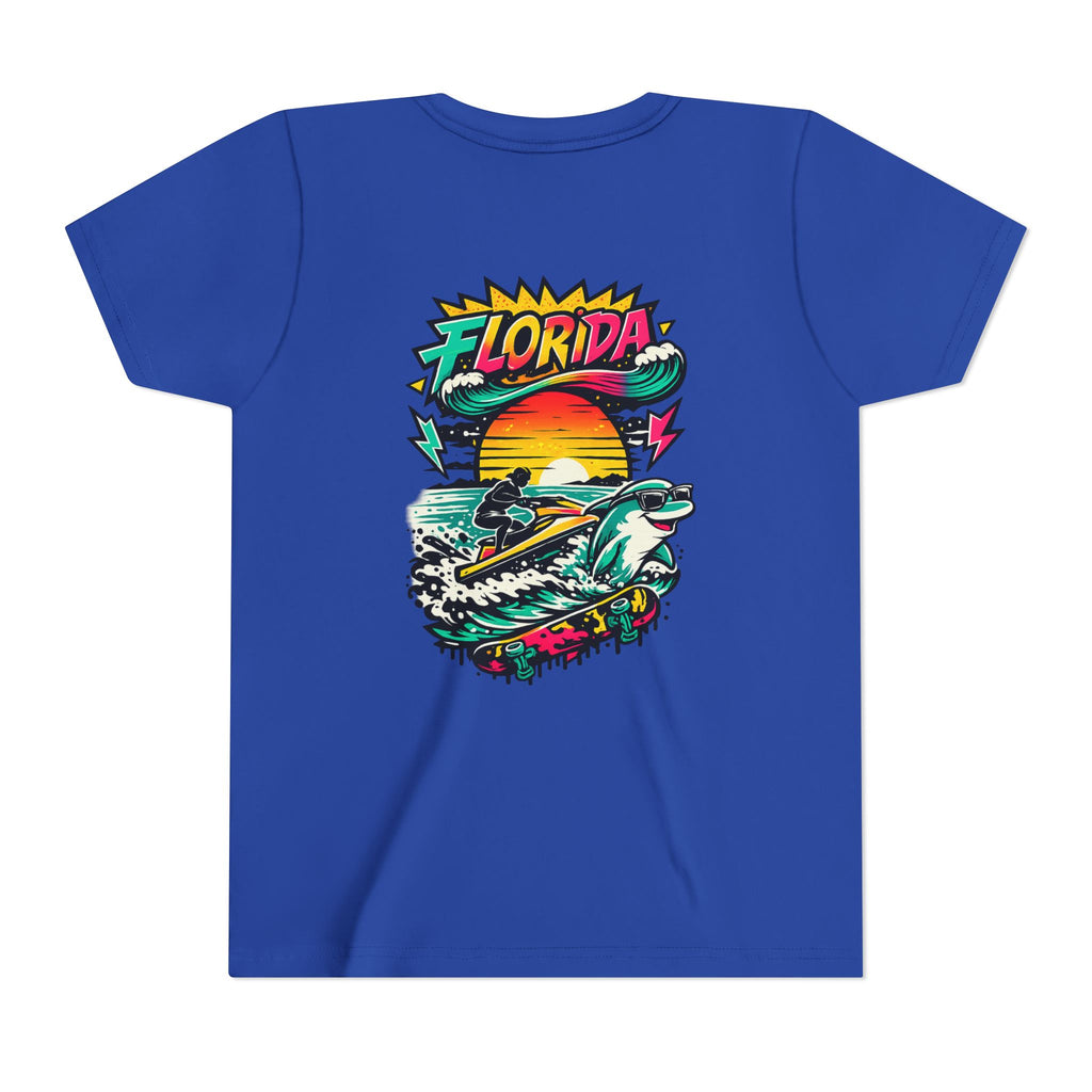 Florida Shark Surf Youth Tee - Kids' Beach Graphic T-Shirt