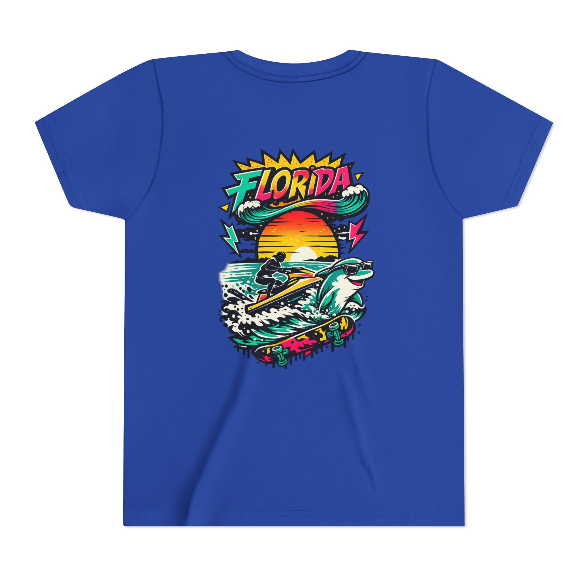 Florida Shark Surf Youth Tee - Kids' Beach Graphic T-Shirt