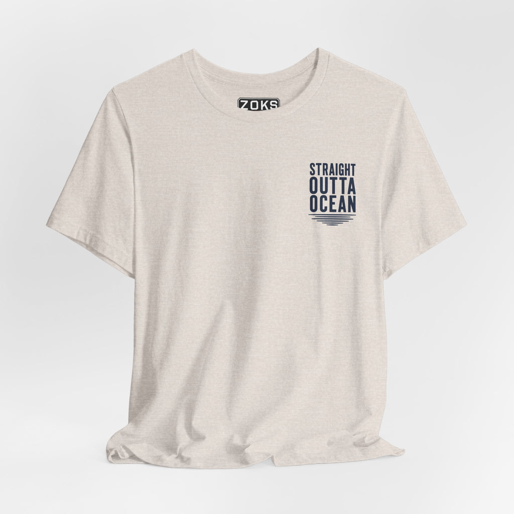 Straight Outta Ocean Retro Sunset Beach T-Shirt