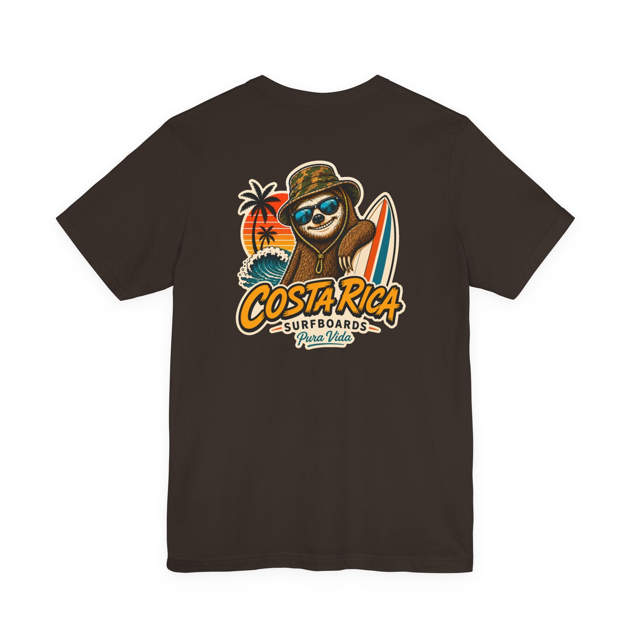 Pura Vida Sloth Beach Costa Rica T-Shirt – Retro Tropical Surf Graphic Tee