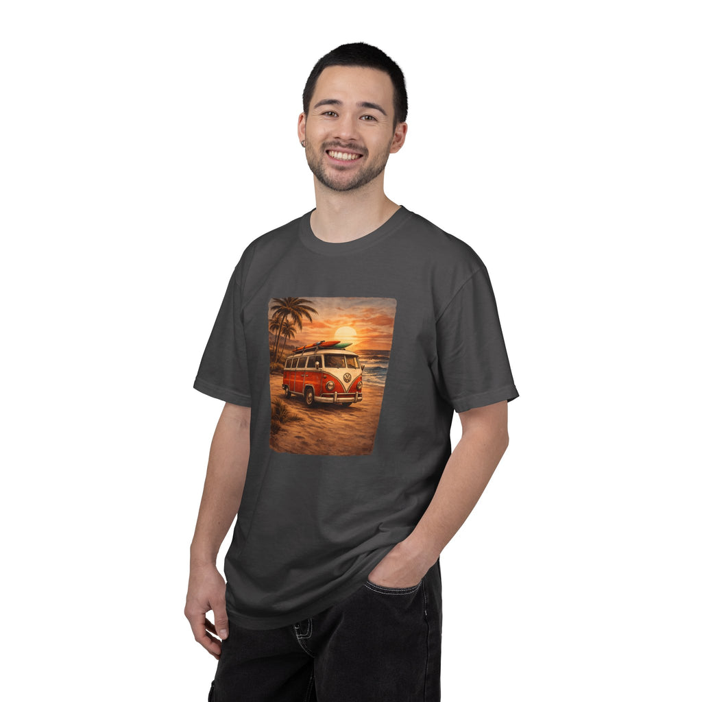 Vintage VW Bus Sunset T-Shirt — Retro Surf Camper Tee