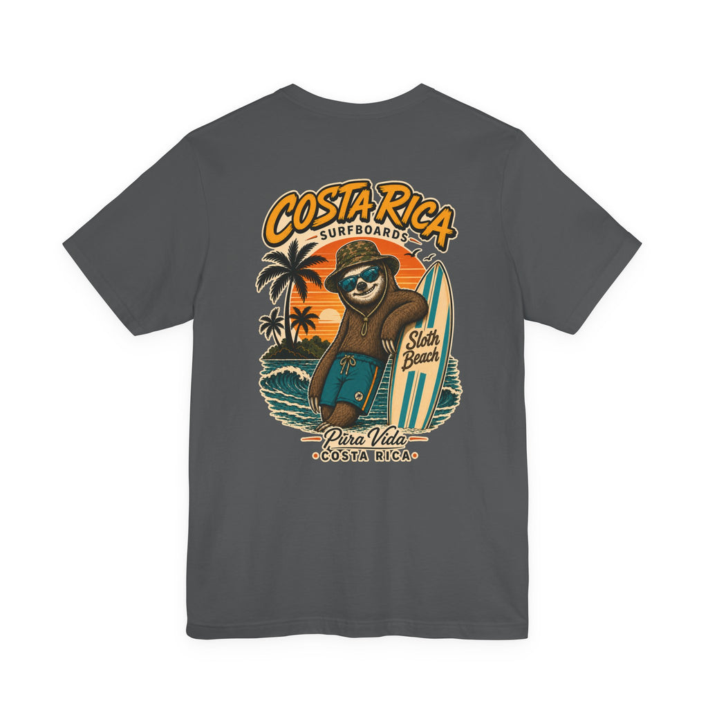 Costa Rica Surf Sloth T‑Shirt — Pura Vida Beach Tee