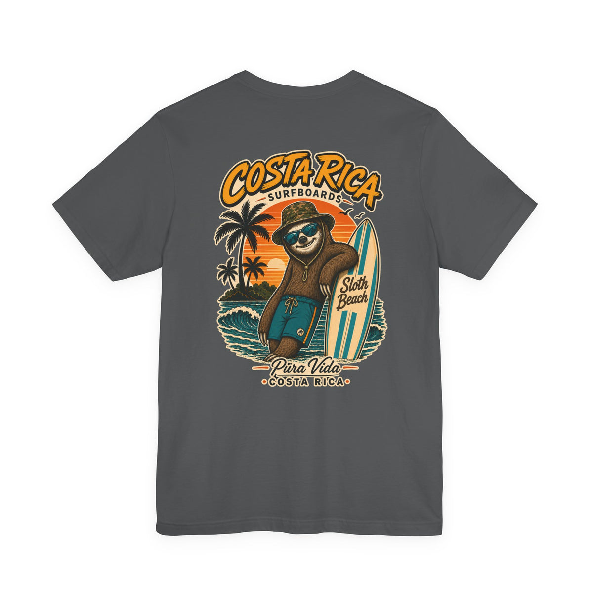 Costa Rica Surf Sloth T‑Shirt — Pura Vida Beach Tee