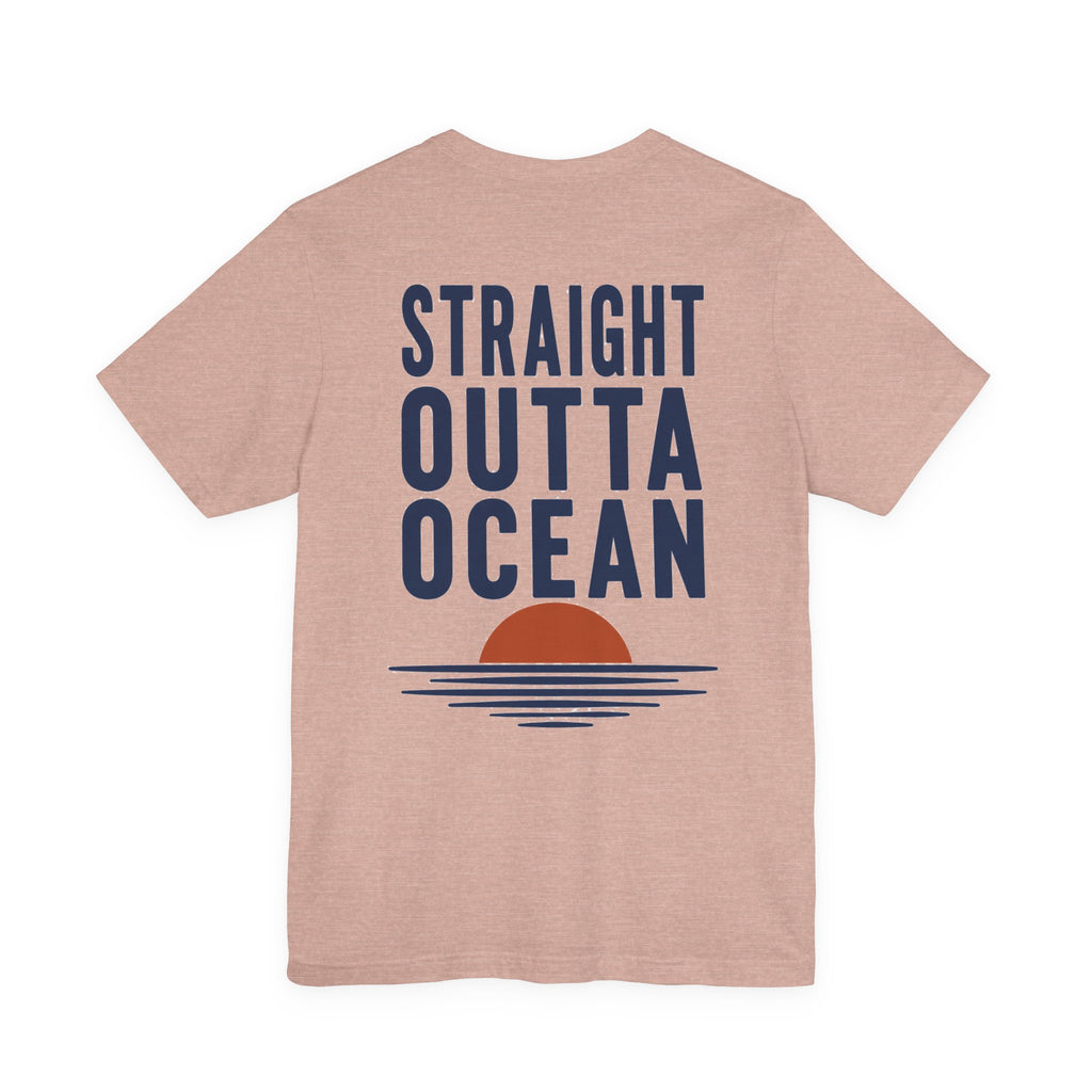 Straight Outta Ocean Retro Sunset Beach T-Shirt