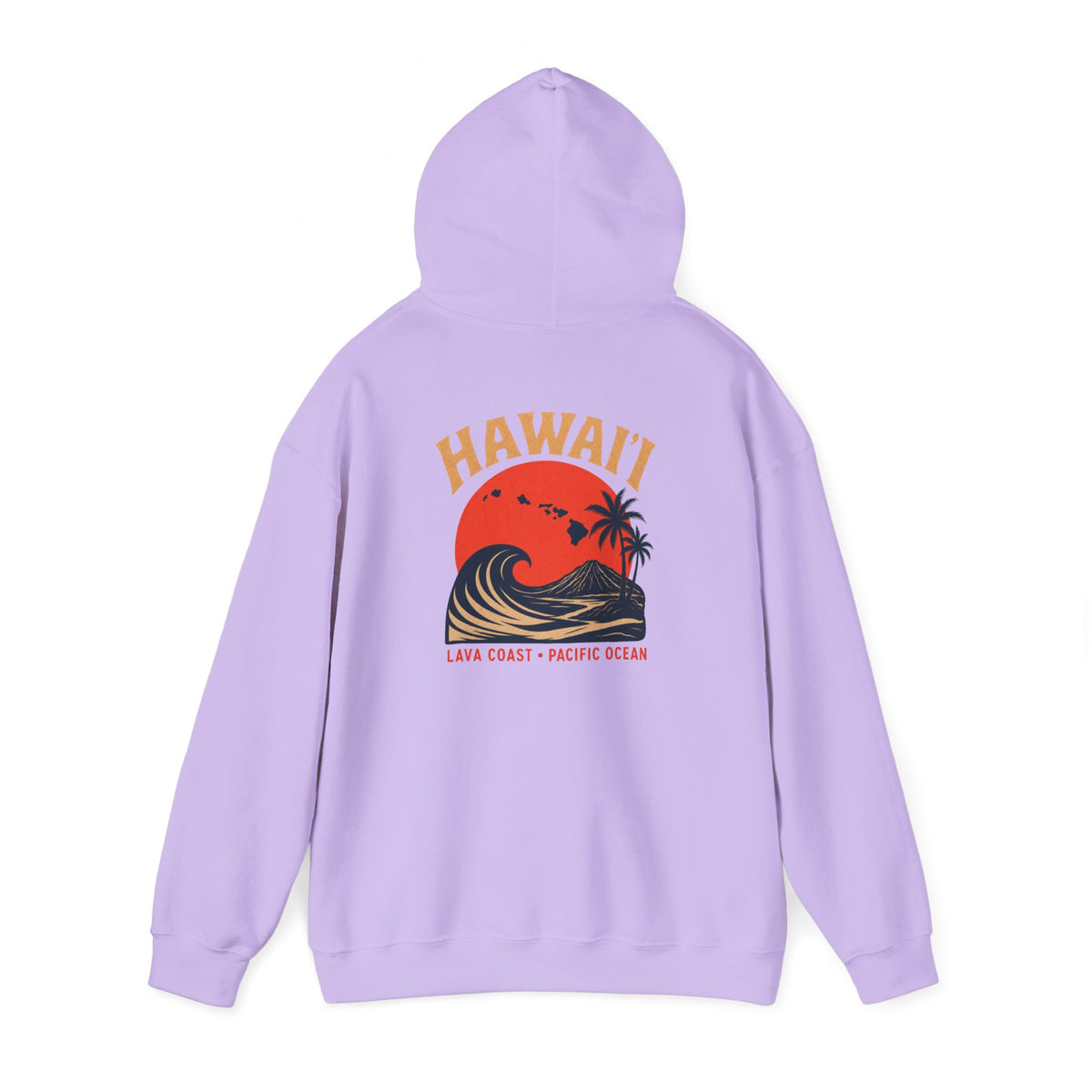 Hawai'i Lava Coast Surf Hoodie | Vintage Wave, Volcano & Palm Tree Graphic Sweatshirt