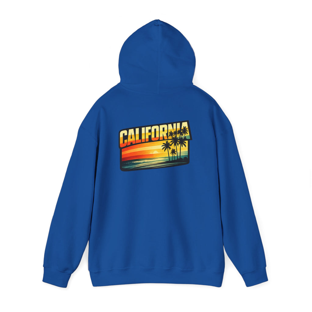 California Sunset Palm Tree Hoodie — Retro Beach Pullover
