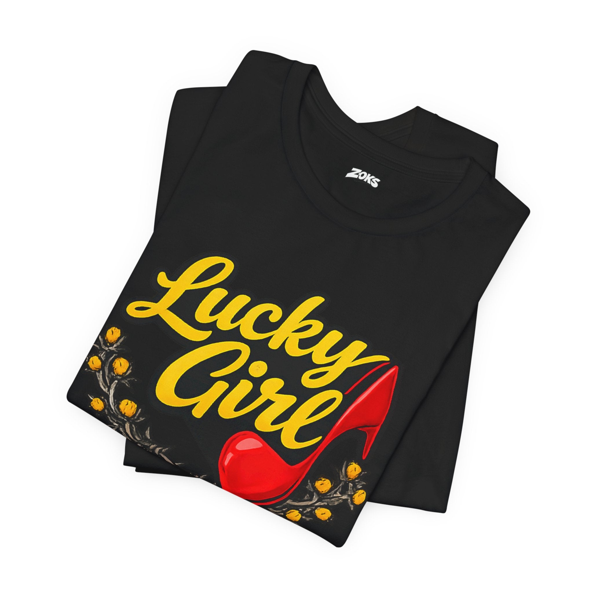 Lucky Girl Tee — Vintage Red Shoe Graphic T-Shirt