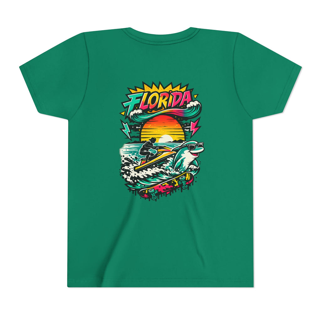 Florida Shark Surf Youth Tee - Kids' Beach Graphic T-Shirt