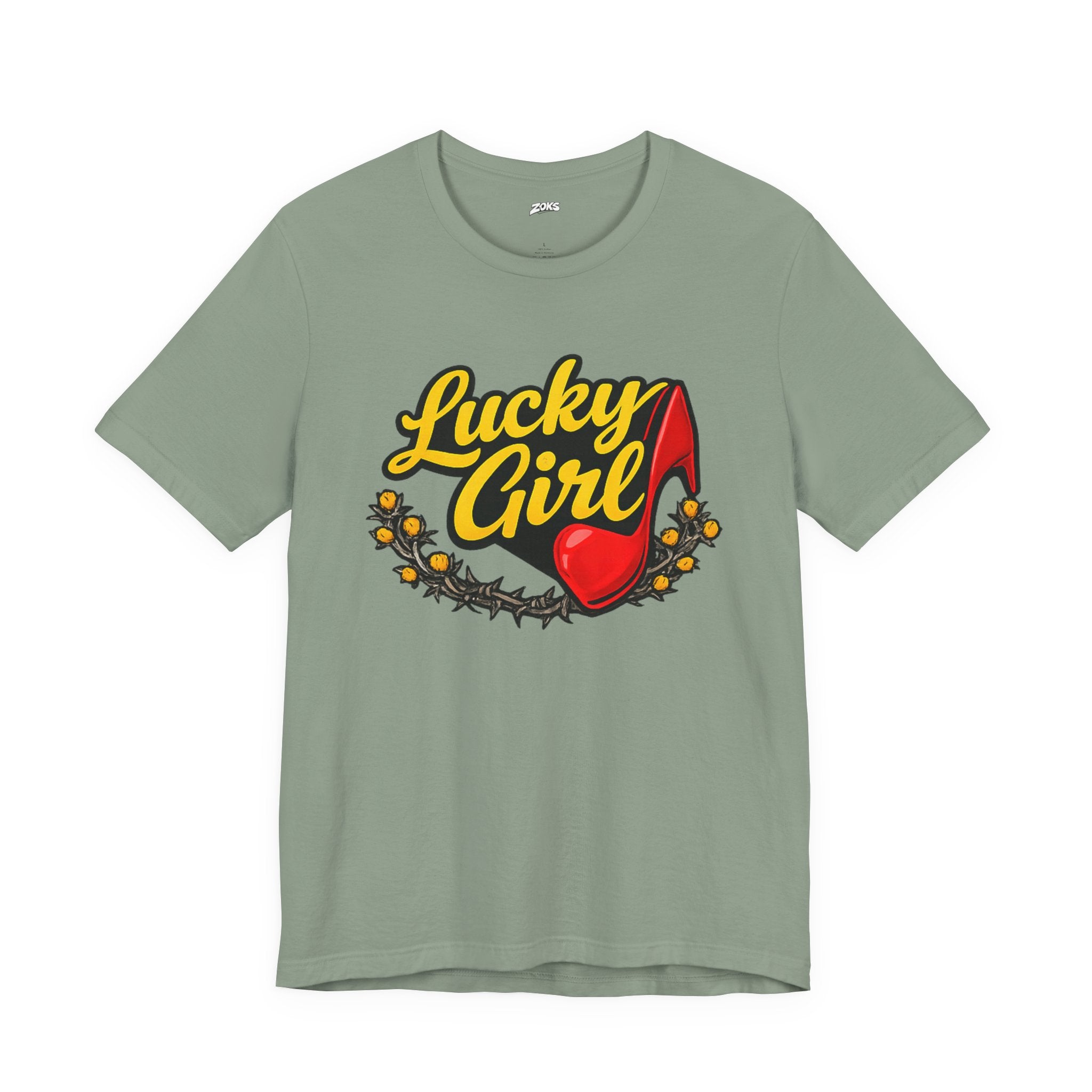 Lucky Girl Tee — Vintage Red Shoe Graphic T-Shirt