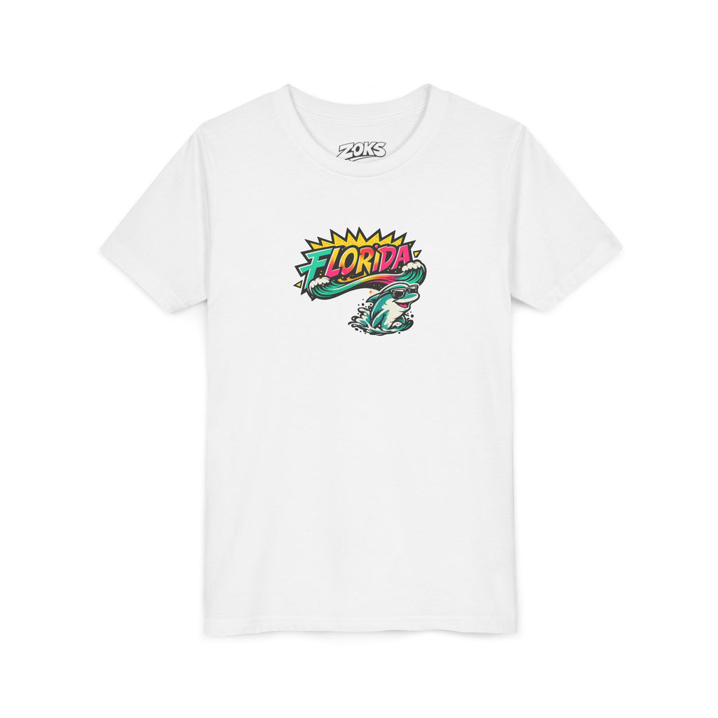 Florida Shark Surf Youth Tee - Kids' Beach Graphic T-Shirt