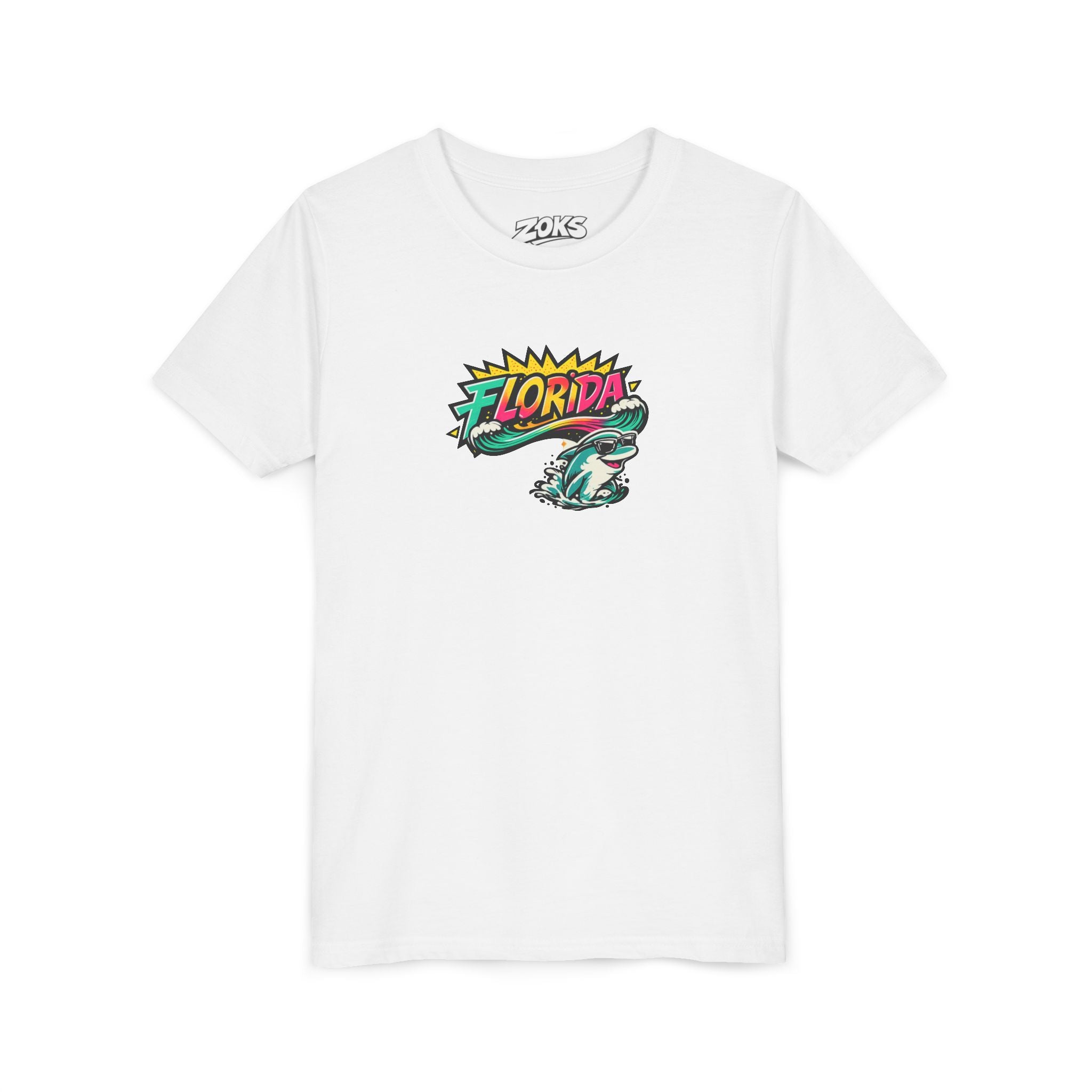 Florida Shark Surf Youth Tee - Kids' Beach Graphic T-Shirt