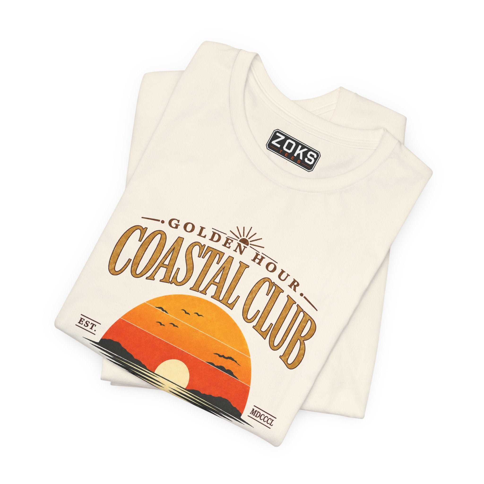 Women's Coastal Club Sunset Tee — "Golden Hour" Pacific State of Mind T-Shirt