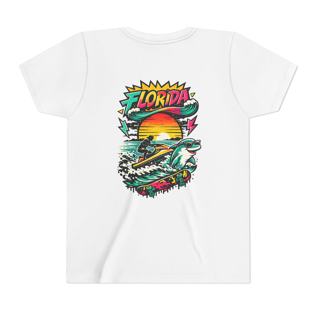 Florida Shark Surf Youth Tee - Kids' Beach Graphic T-Shirt