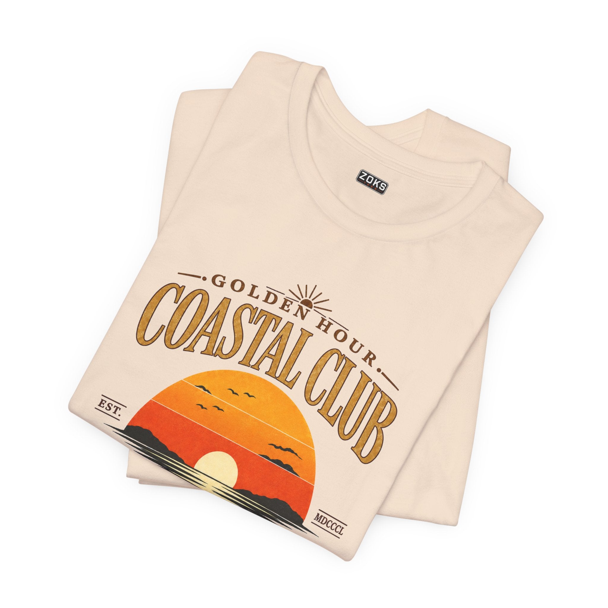 Women's Coastal Club Sunset Tee — "Golden Hour" Pacific State of Mind T-Shirt