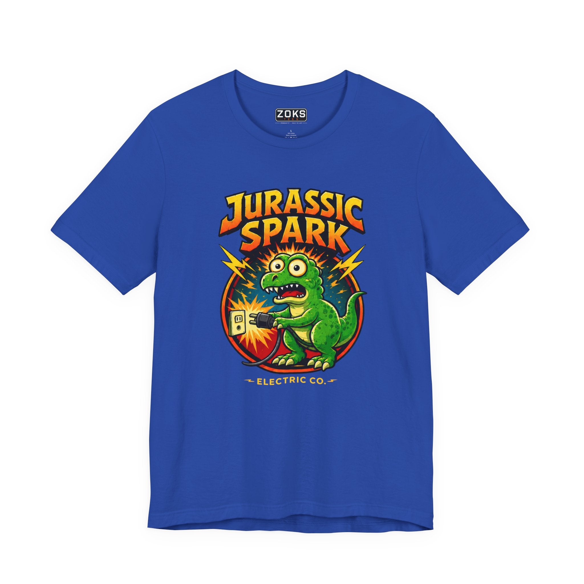 Jurassic Spark T‑Shirt — Retro Electric Dinosaur Graphic Tee