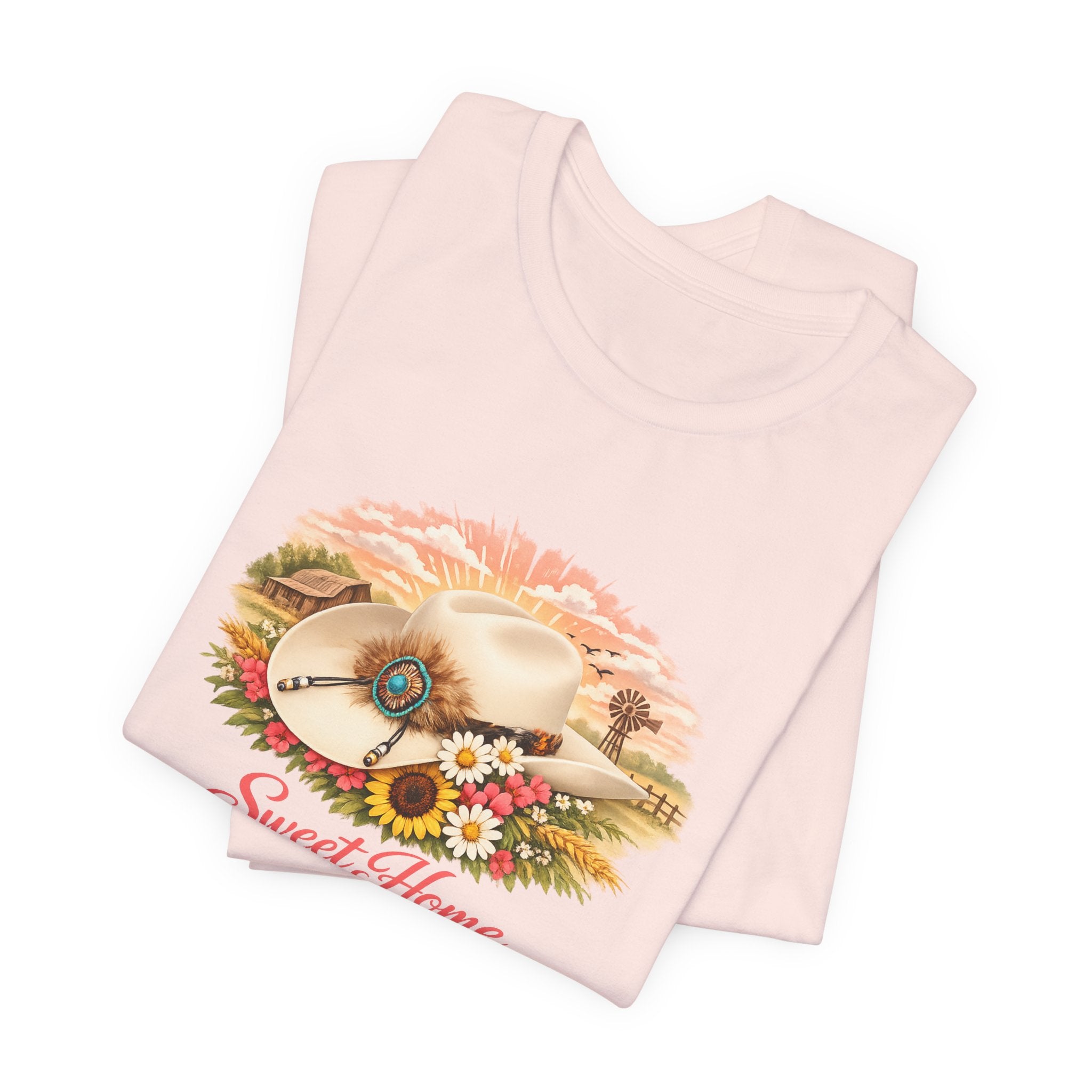 Sweet Home Floral Cowboy Hat Tee — Country Vintage Women's Graphic T-Shirt