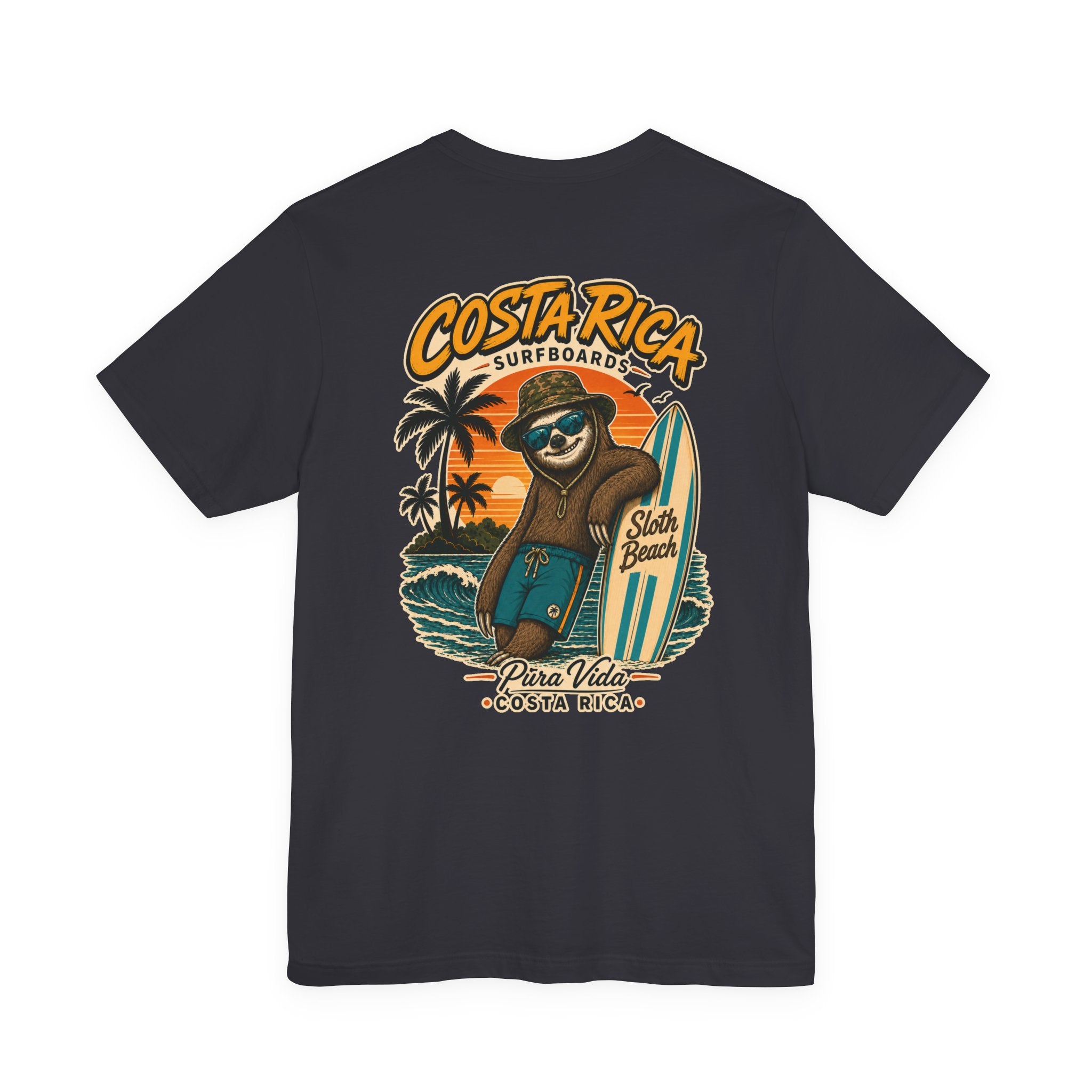 Costa Rica Surf Sloth T‑Shirt — Pura Vida Beach Tee