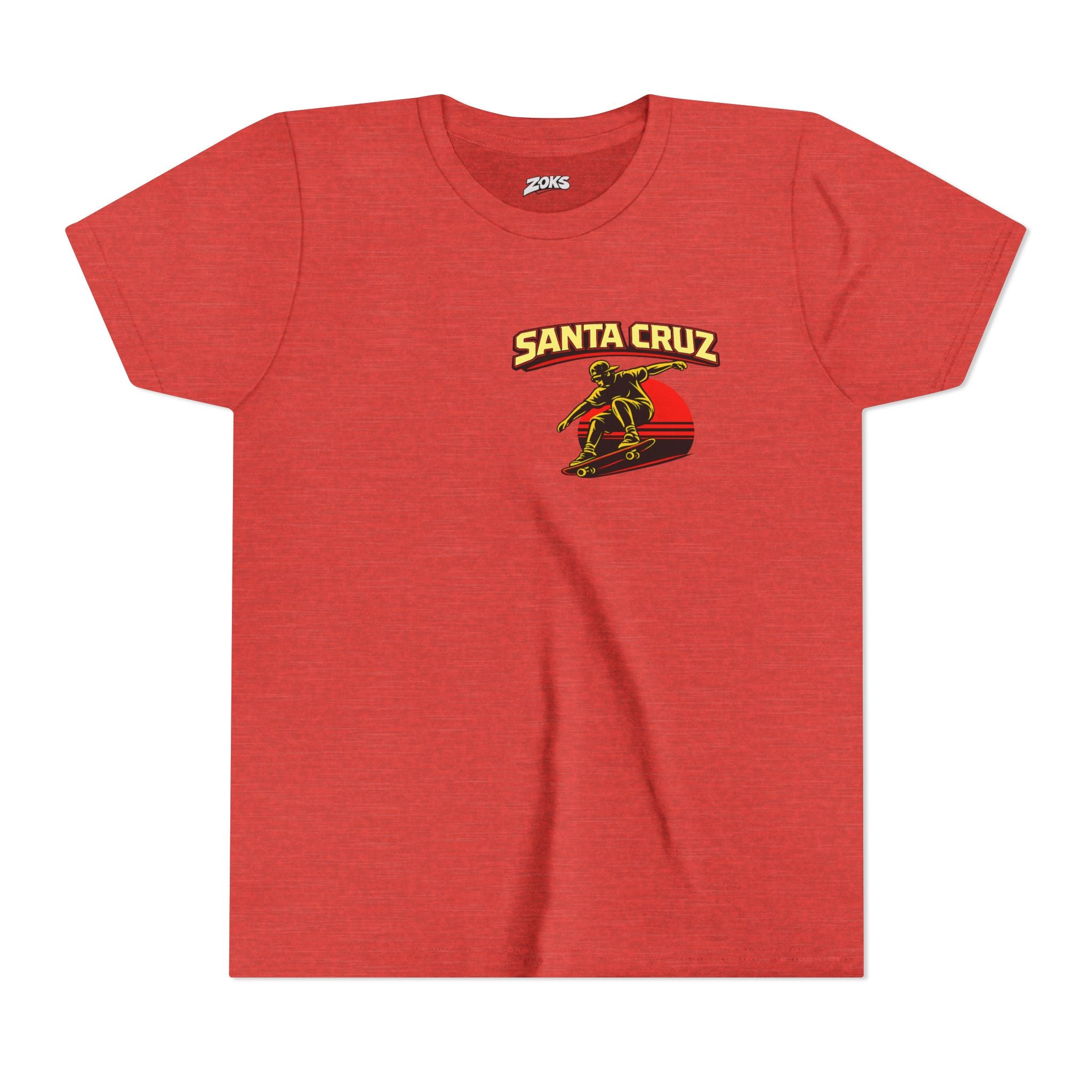Youth Skateboard T-Shirt - 'Santa Cruz California USA' Retro Sunset Tee