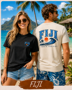 FIJI South Pacific Surf Tee – Premium Island Wave Graphic Shirt (Front & Back Print)