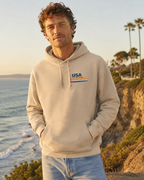 USA Surf Division Vintage Stripes Hoodie — Chest & Back Graphic
