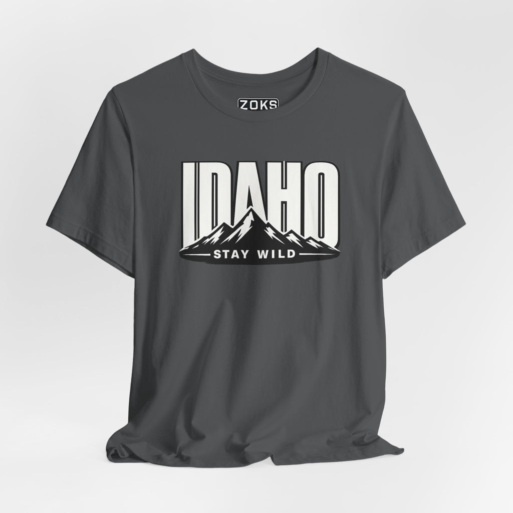 Idaho 'Stay Wild' Mountain State T-Shirt — Outdoor Adventure Tee