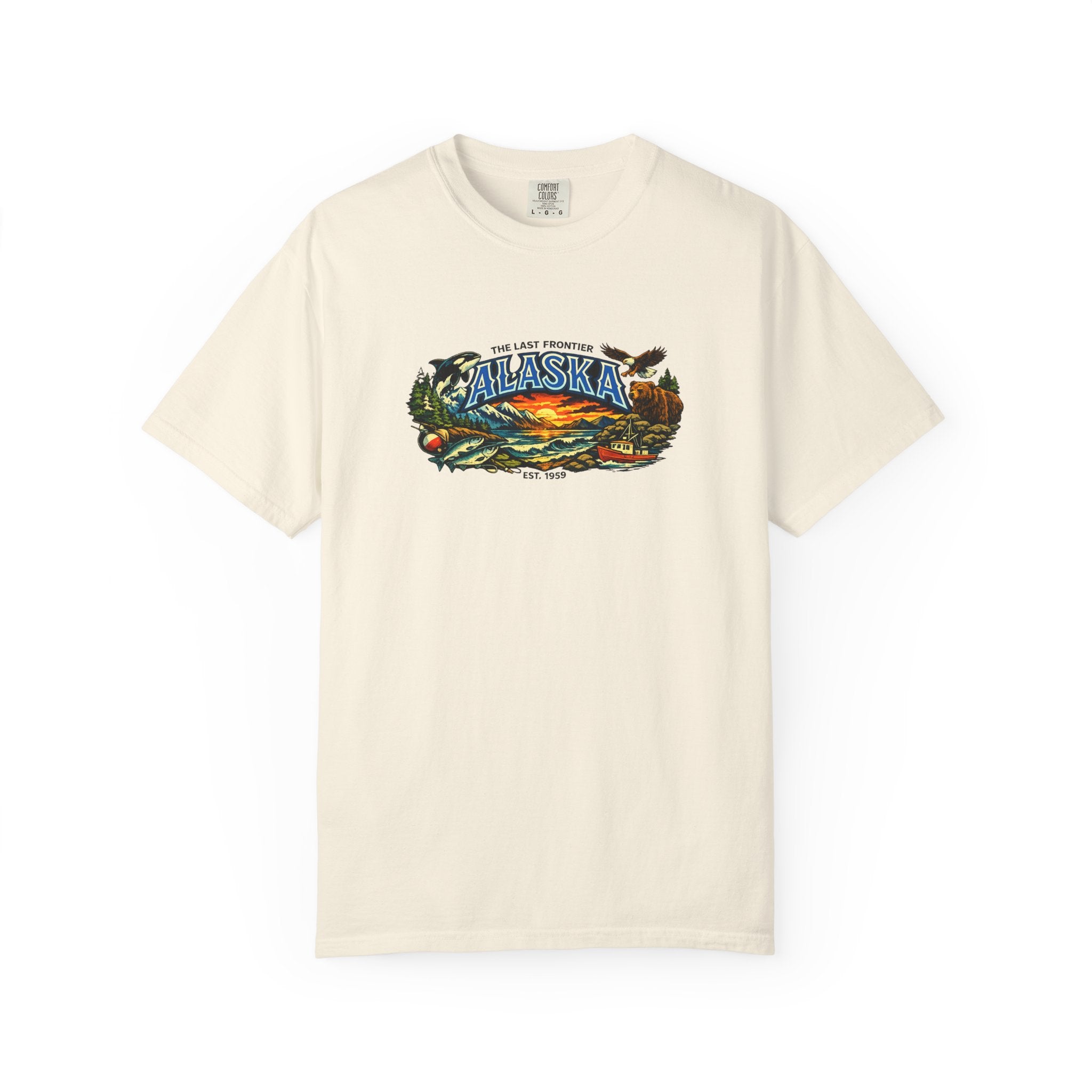 Alaska Scenic T‑Shirt — 'The Last Frontier' Sunset Graphic