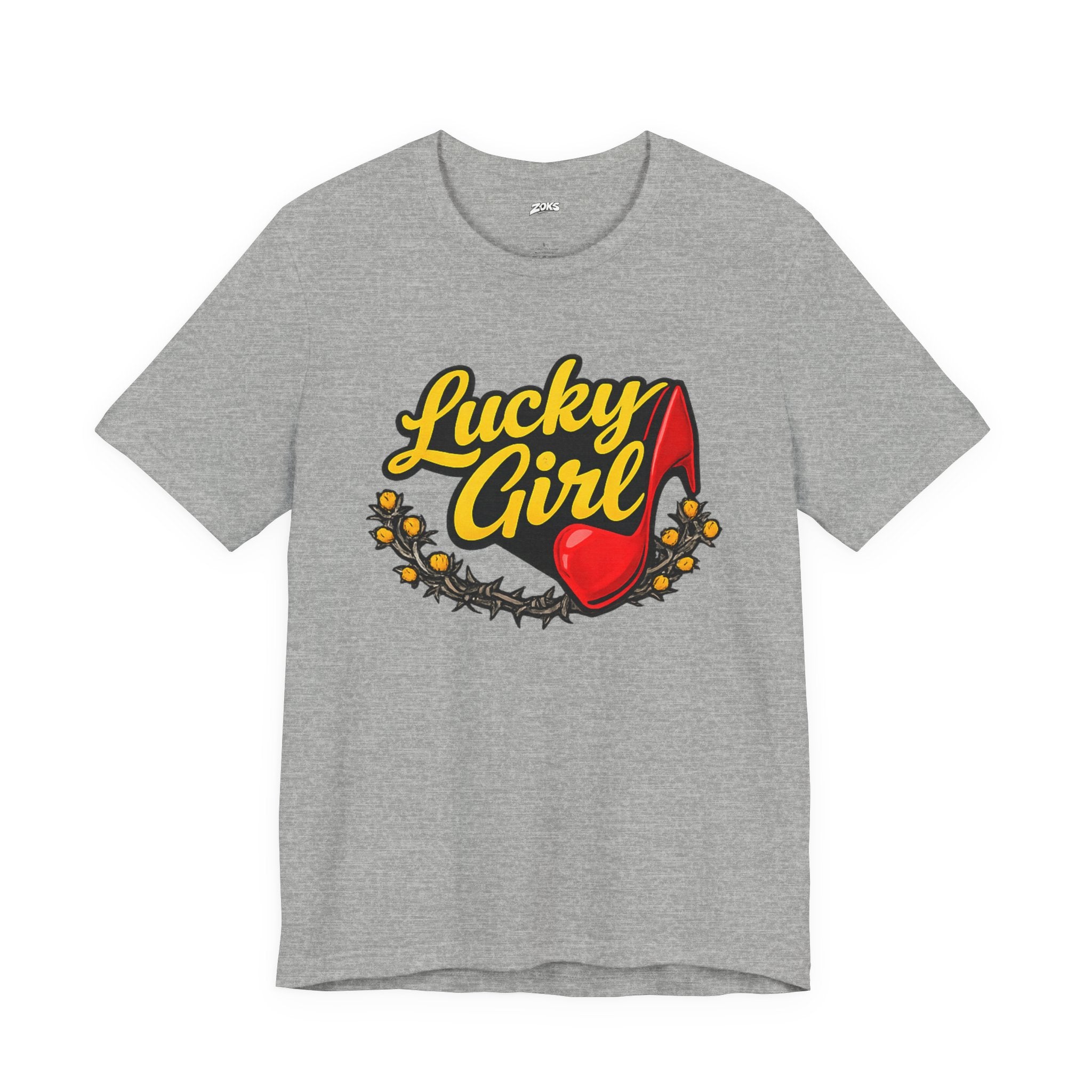Lucky Girl Tee — Vintage Red Shoe Graphic T-Shirt