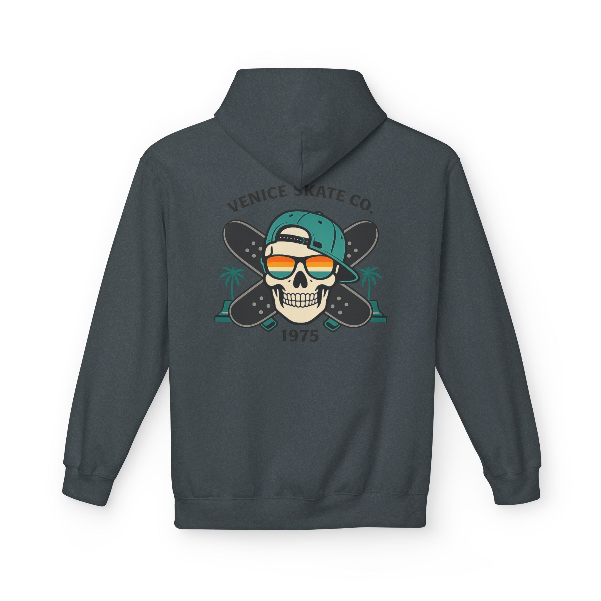 Venice Skate Co. Skull Palm Skateboard Hoodie — Retro Venice, California Pullover