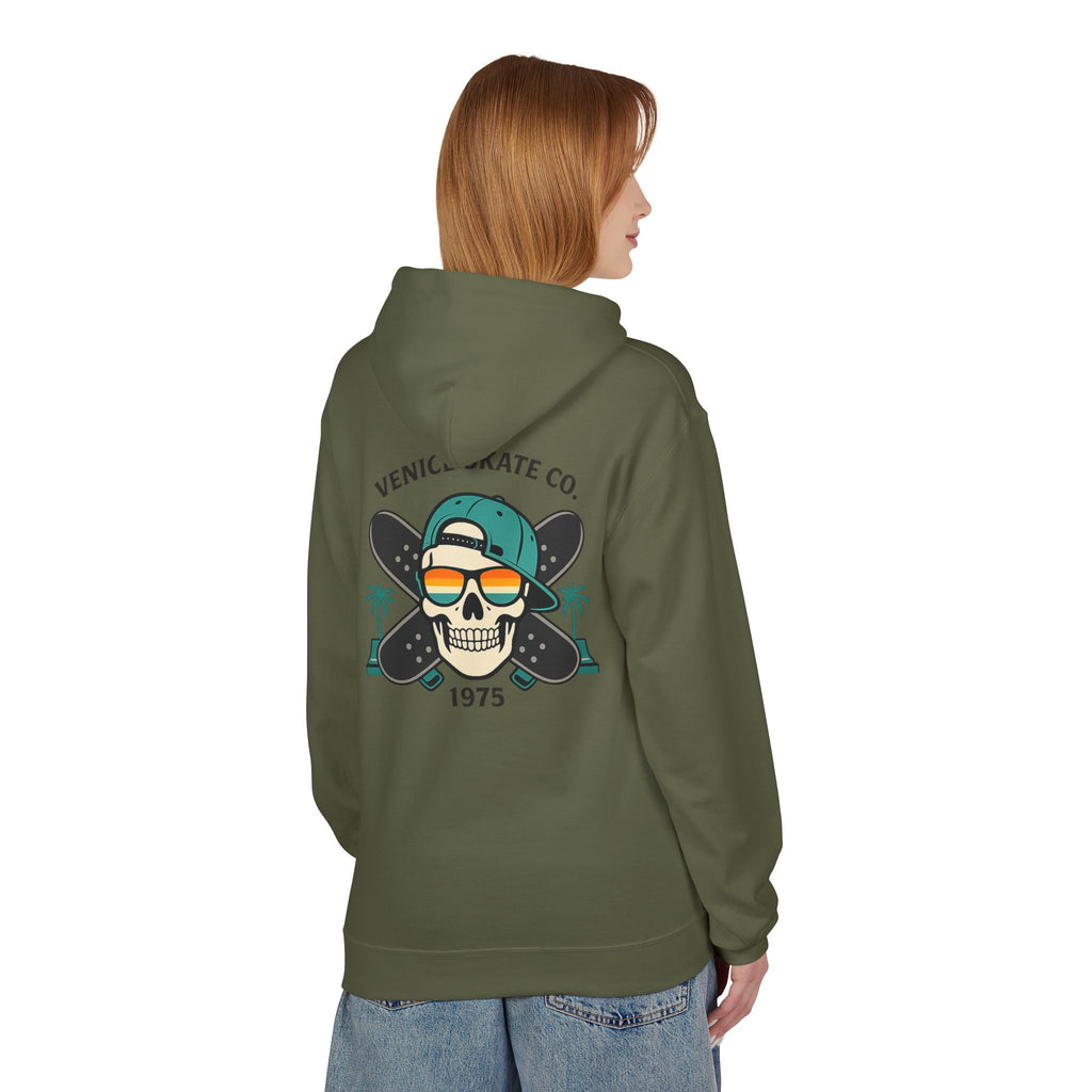 Venice Skate Co. Skull Palm Skateboard Hoodie — Retro Venice, California Pullover