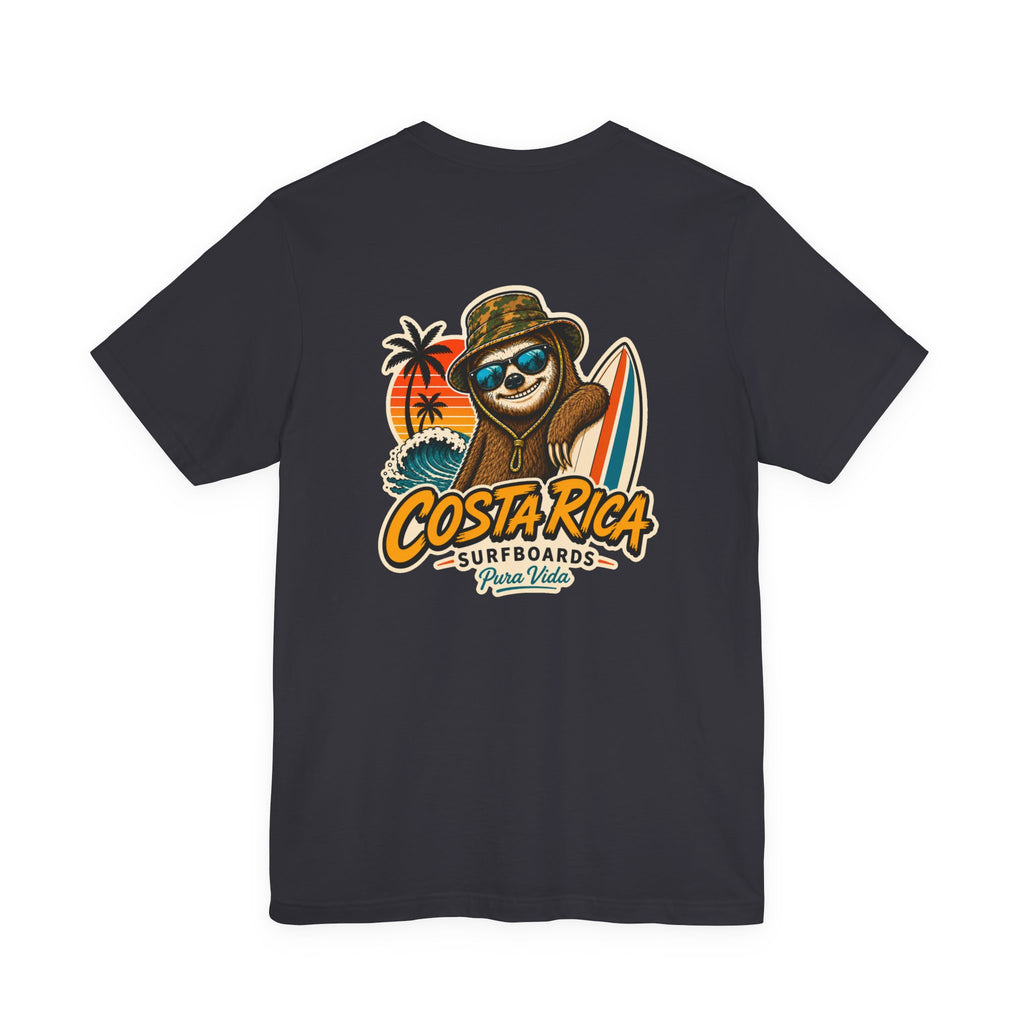 Pura Vida Sloth Beach Costa Rica T-Shirt – Retro Tropical Surf Graphic Tee