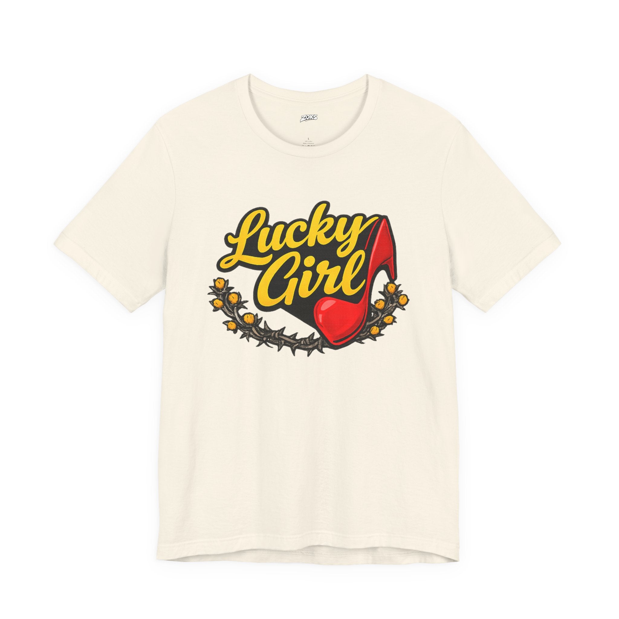 Lucky Girl Tee — Vintage Red Shoe Graphic T-Shirt