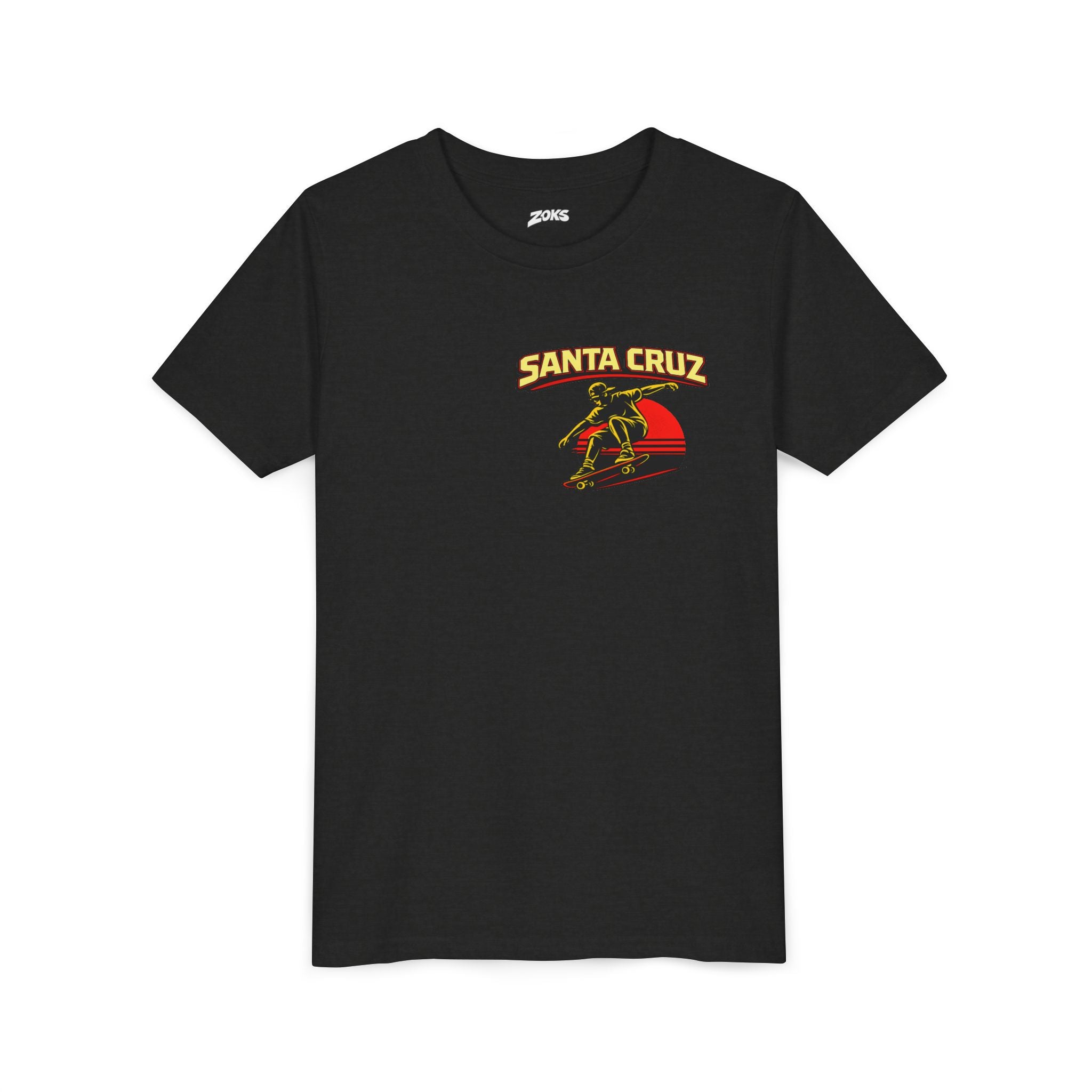 Youth Skateboard T-Shirt - 'Santa Cruz California USA' Retro Sunset Tee