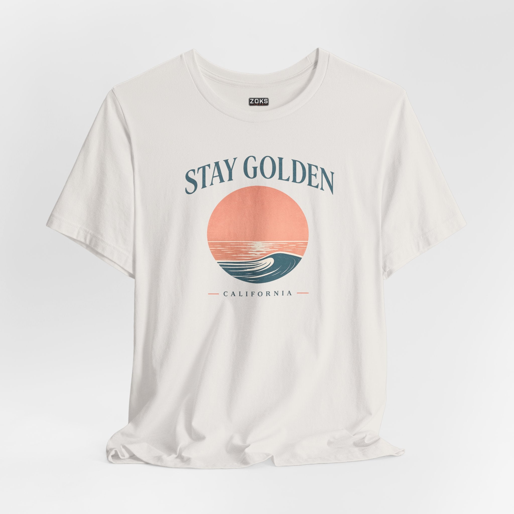Stay Golden Sunset California Tee — Minimalist Women's Graphic T-Shirt