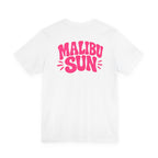 Malibu Sun Graphic Tee – Women's Soft Coastal Aesthetic Shirt, Summer Vacation Beach T-Shirt