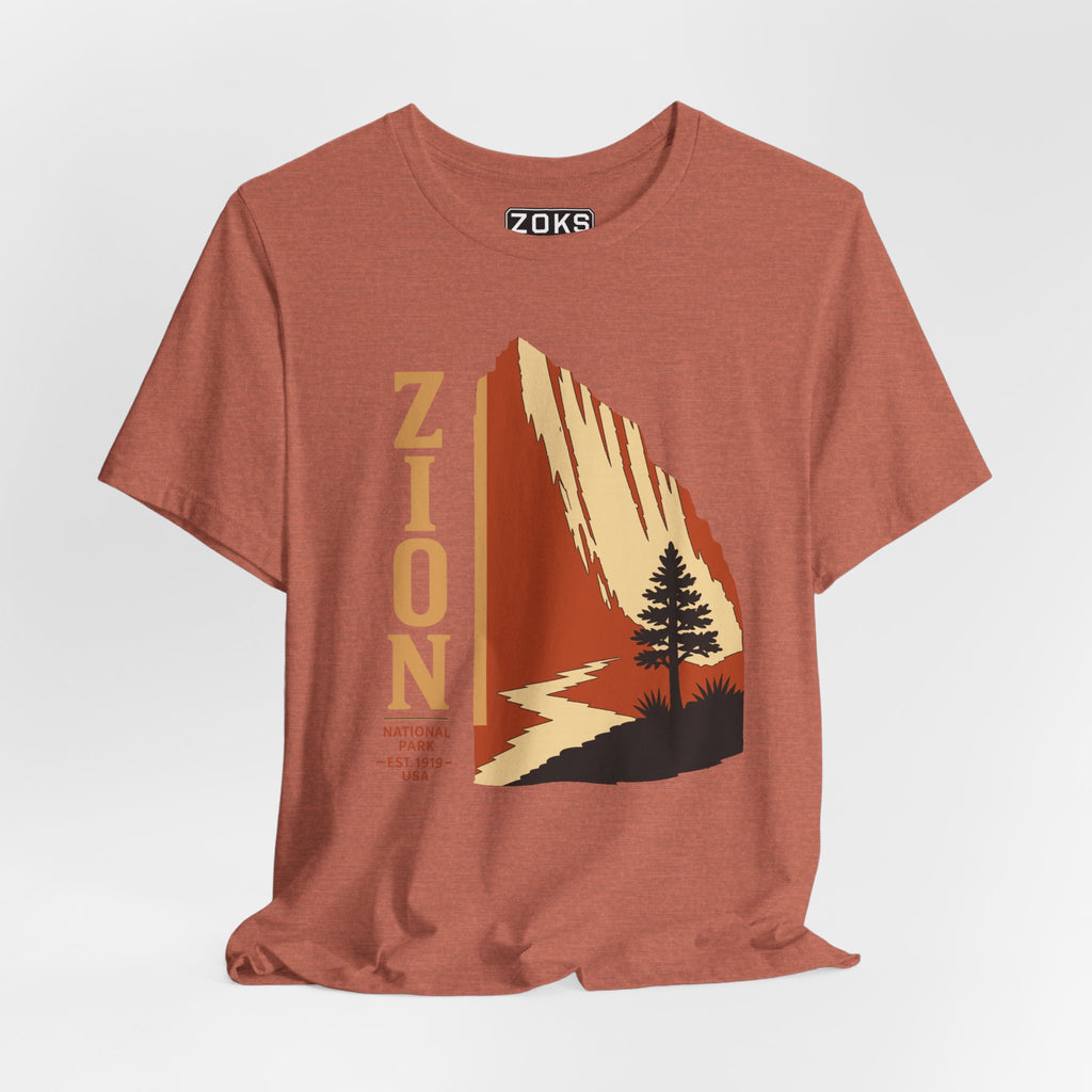 Zion National Park Vintage Sunset T-Shirt — Retro Hiking Tee