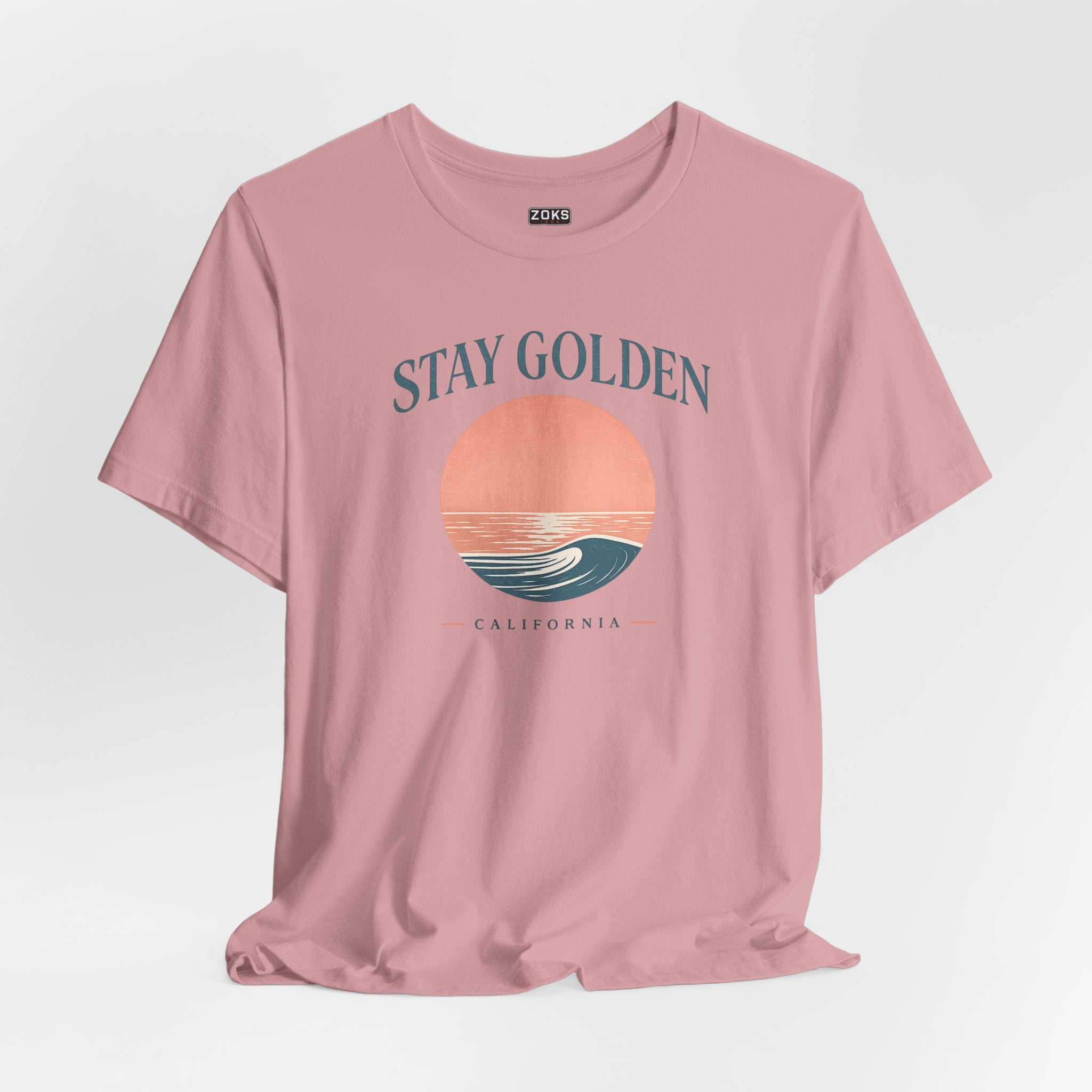 Stay Golden Sunset California Tee — Minimalist Women's Graphic T-Shirt