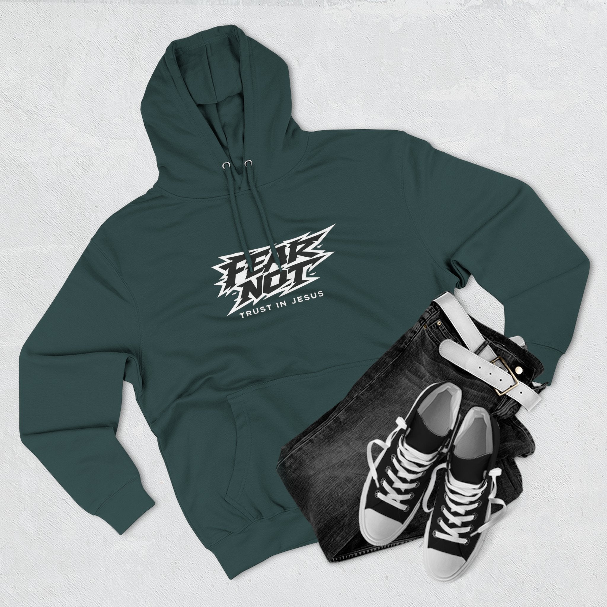 Fear Not Hoodie — "Trust in Jesus" Christian Graphic Hoodie
