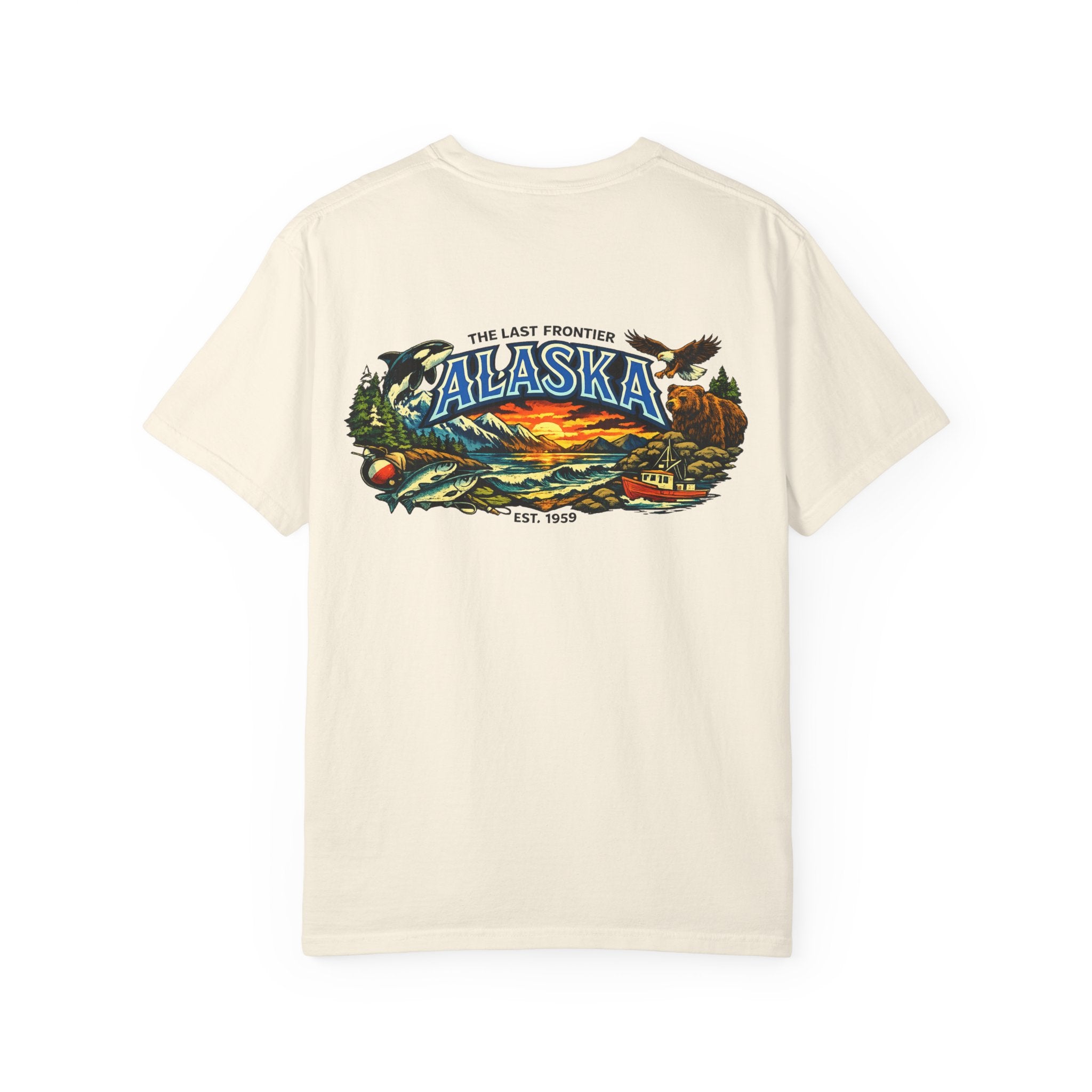 Alaska Scenic T‑Shirt — 'The Last Frontier' Sunset Graphic
