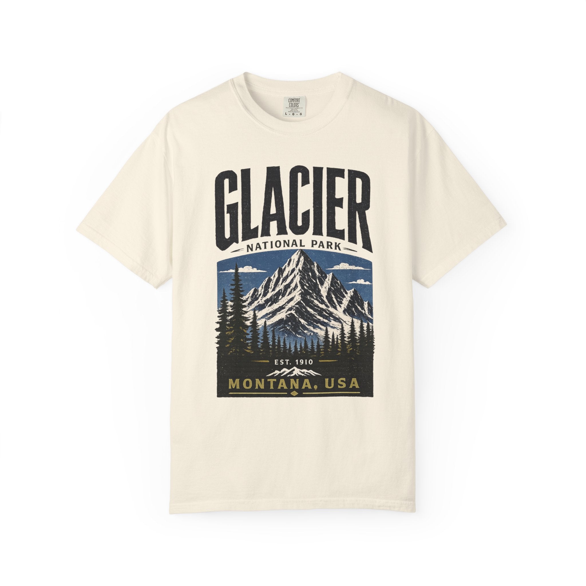Glacier National Park Montana Mountain Scenic Graphic T-Shirt
