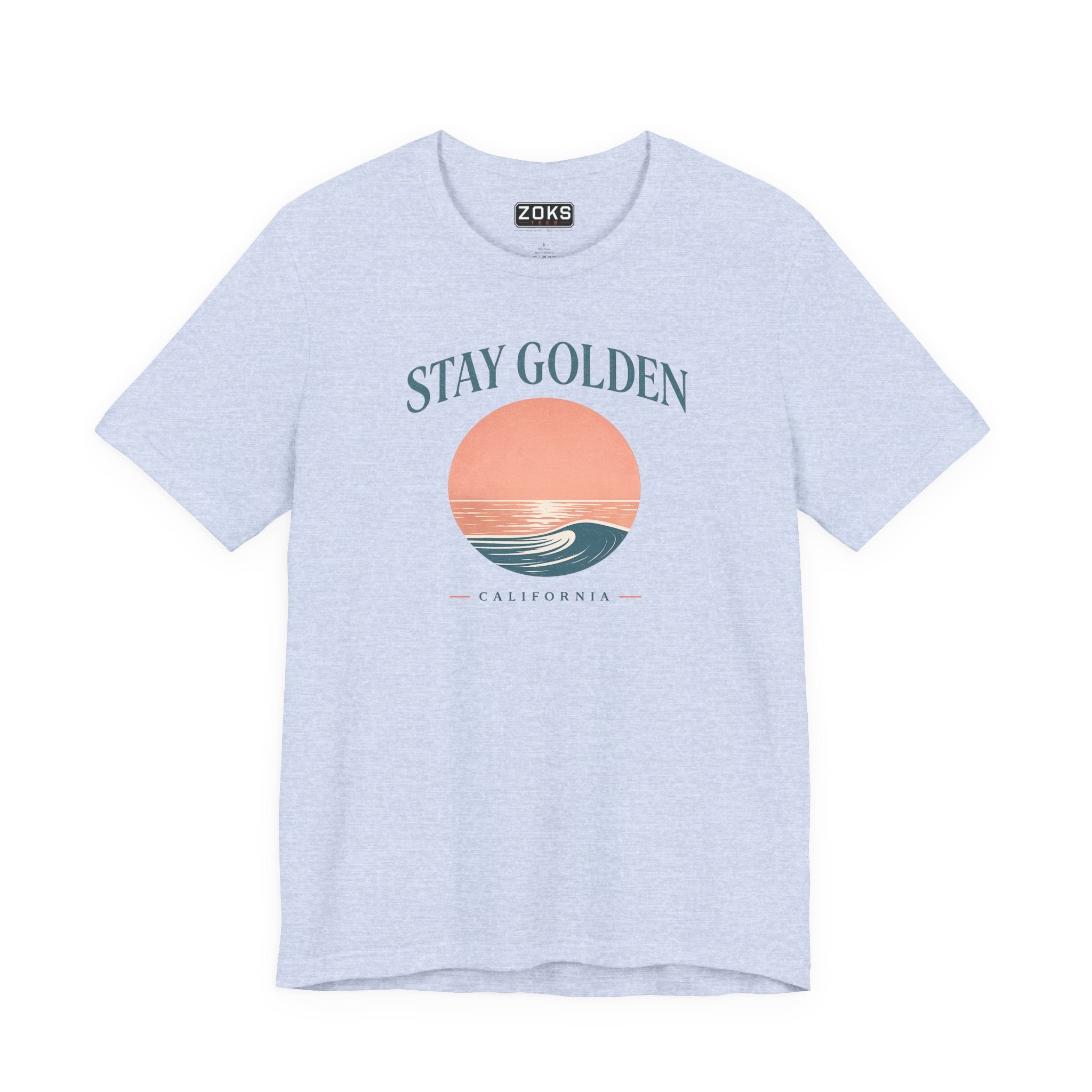 Stay Golden Sunset California Tee — Minimalist Women's Graphic T-Shirt