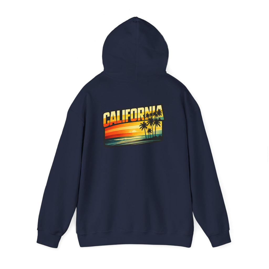 California Sunset Palm Tree Hoodie — Retro Beach Pullover