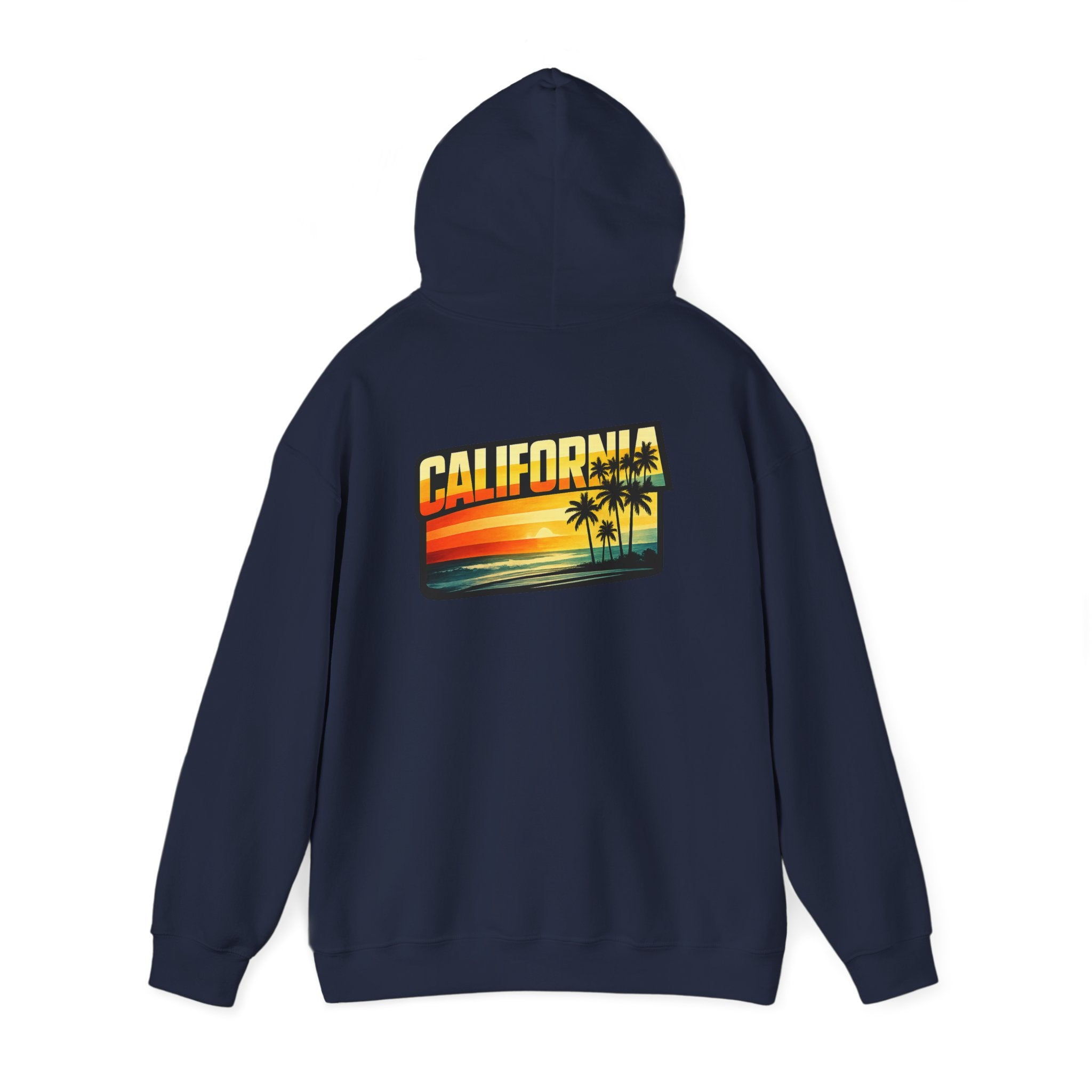 California Sunset Palm Tree Hoodie — Retro Beach Pullover