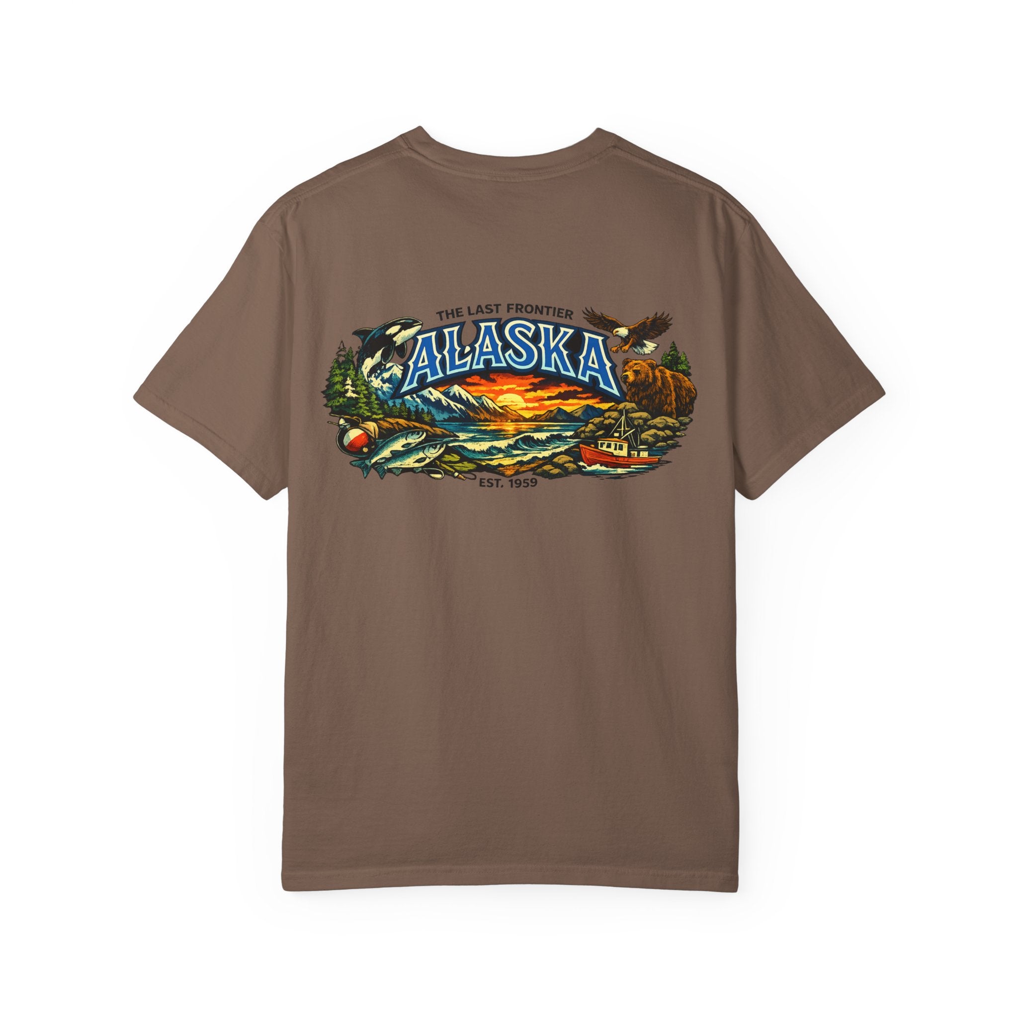 Alaska Scenic T‑Shirt — 'The Last Frontier' Sunset Graphic