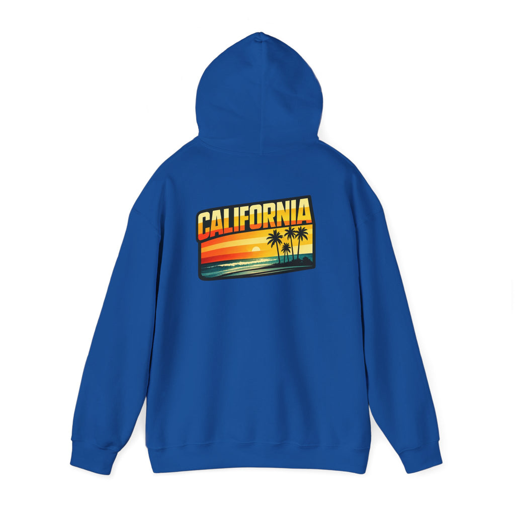 California Sunset Palm Tree Hoodie — Retro Beach Pullover