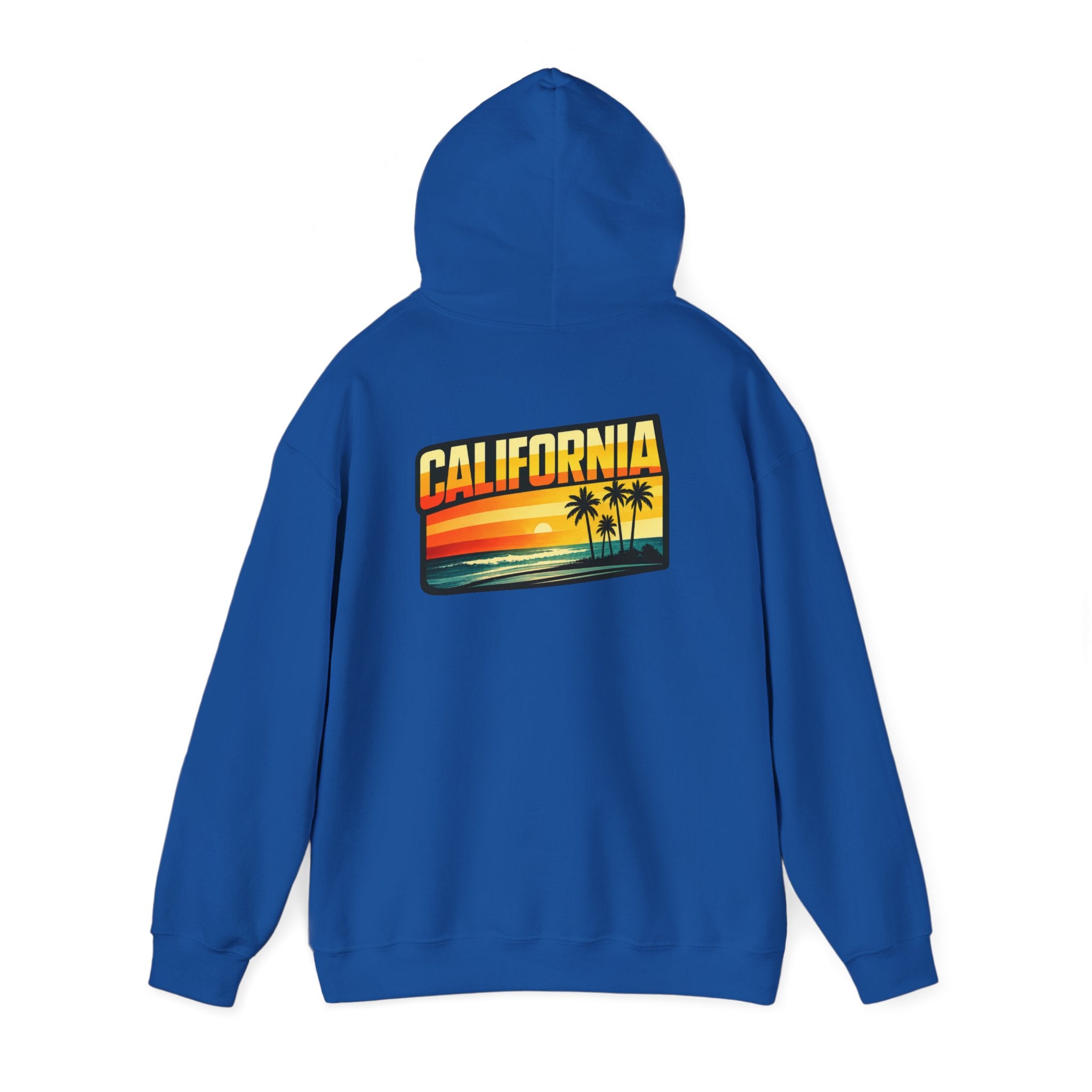 California Sunset Palm Tree Hoodie — Retro Beach Pullover
